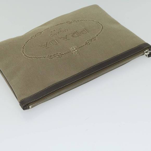 PRADA Clutch Bag Canvas Beige Auth bs10802 - Picture 5 of 16